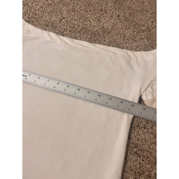 Free People Ivory Knit Top Rock With It Embroidered off Shoulder Size : med - Picture 6 of 7